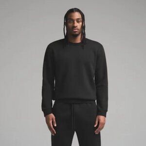SKIMS Fleece Lounge Crewneck Sweatshirt Mens Medium Washed Onyx Black Pullover